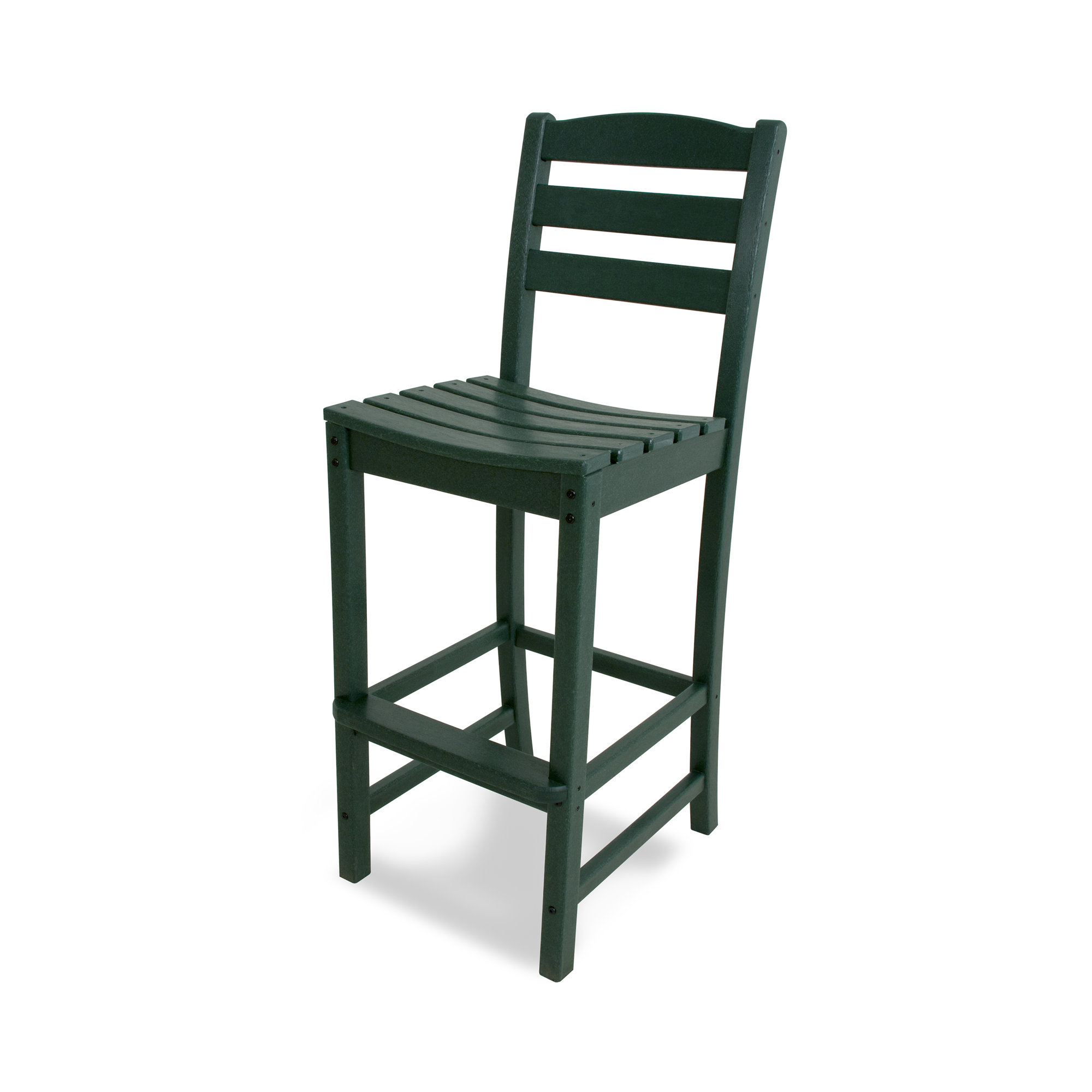 POLYWOOD La Casa Café 47.13'' Armless Outdoor Bar Stool, Dark Green