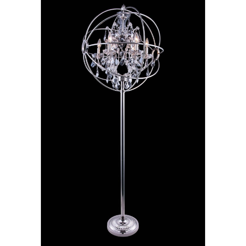 Lampe sur pied 71 po candélabre Mendelson, Nickel