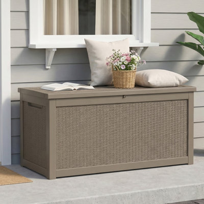 260 Gallon Water Resistant Resin Lockable Deck Box 67.8" W Patio Outdoor Storage