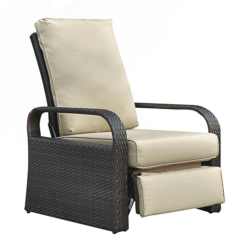 Fauteuil inclinable d'extérieur, fauteuil inclinable réglable en osier