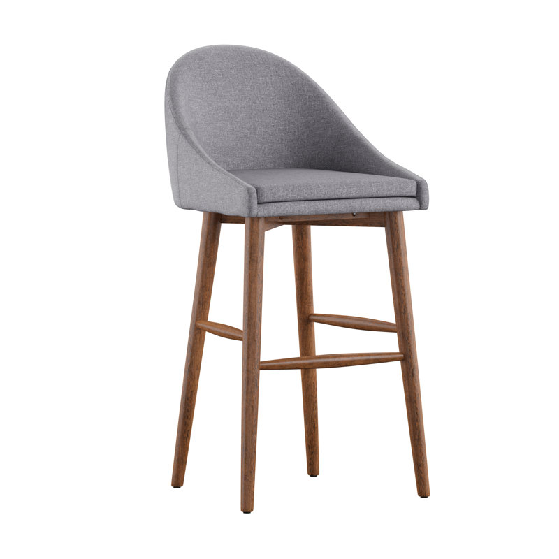 Tabouret de bar et de comptoir Loyd, Tabouret de bar (assise de 29,25 po de hauteur), Naturel, Lin gris