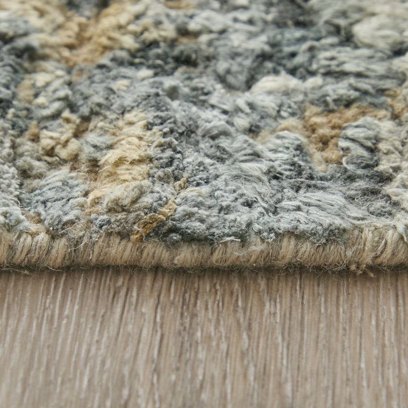 Tapis gris à motif abstrait moderne Taulant, Rectangle 3'6" x 5'6"