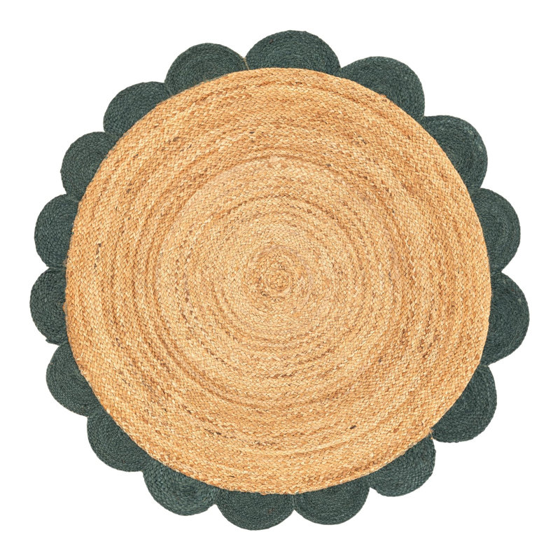 Cosner Hand Braided Area Rug, Round 4'1"