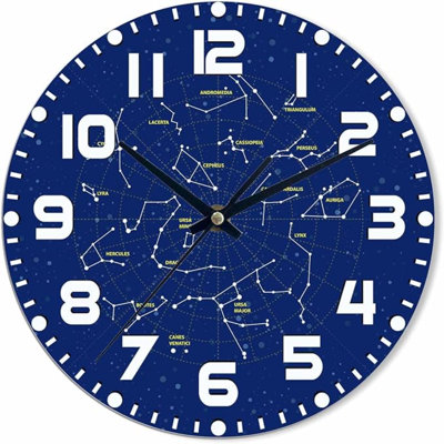 Starry Sky Wall Clock Milky Way Battery Powered Wall Clock Silent Non Ticking 10 Inch For Living Room, Kitchen, Home,Bathroom, Bedroom