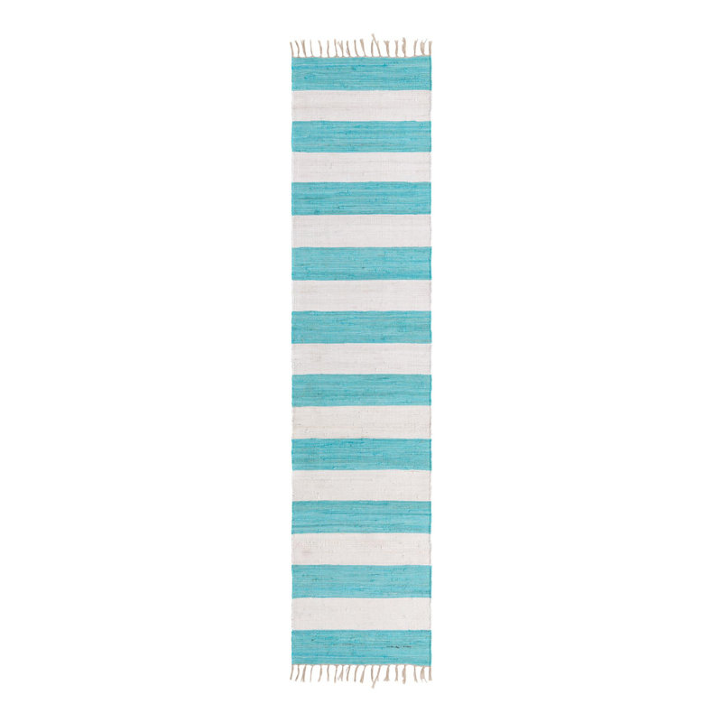 Abitha Cotton Striped Indoor Rug, Runner 2'7" x 12'