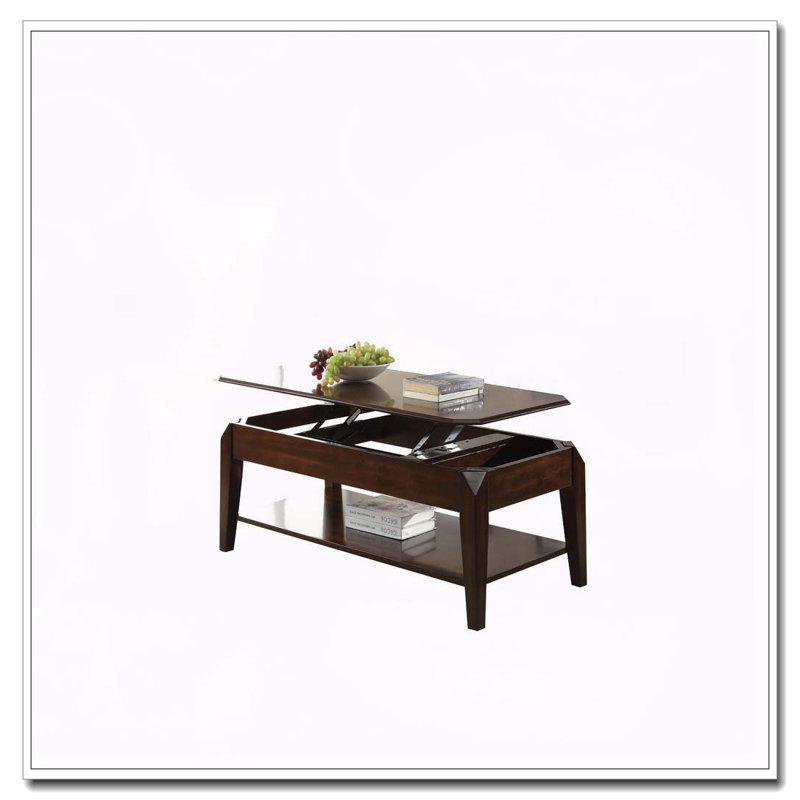 Table basse en noyer avec plateau relevable