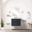 Meuble-lavabo bleu l 24 po x P 18 po avec comptoir en acrylique, robinet et miroir de bain inclus de l 18 po x P 24 po