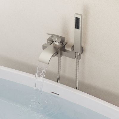 Wall Mount Tub Filler Roman Bathtub Faucet with Handheld Shower