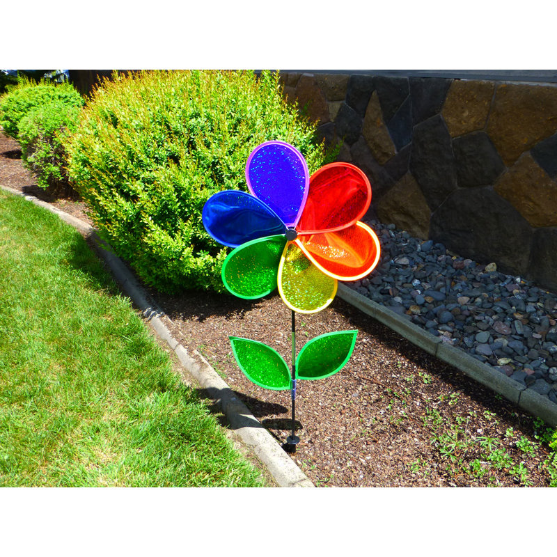 19" Rainbow Glitter Flower Spinner