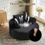 Méridienne ronde 55 po en velours côtelé pelucheux avec coussin décoratif-386146927