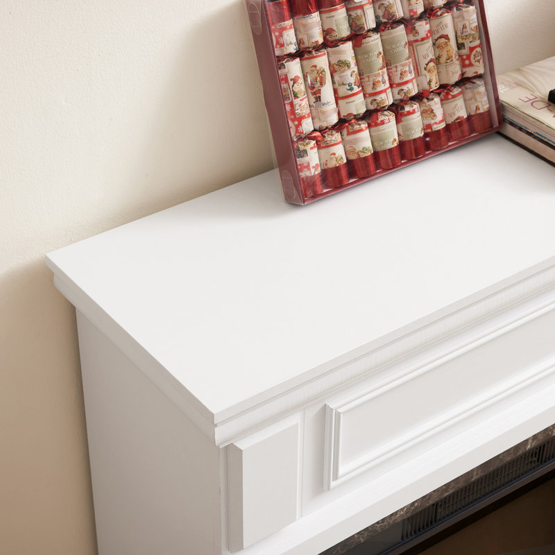 Foyer électrique blanc - l 41,47 po x P 14 po x H 40 po, compacte, télécommandée, hauteur de flamme réglable, élégante et polyvalente, surface lisse, design 3D, décor classique, flammes réalistes