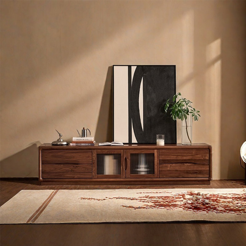 Meuble télé luxueux en noyer noir clair