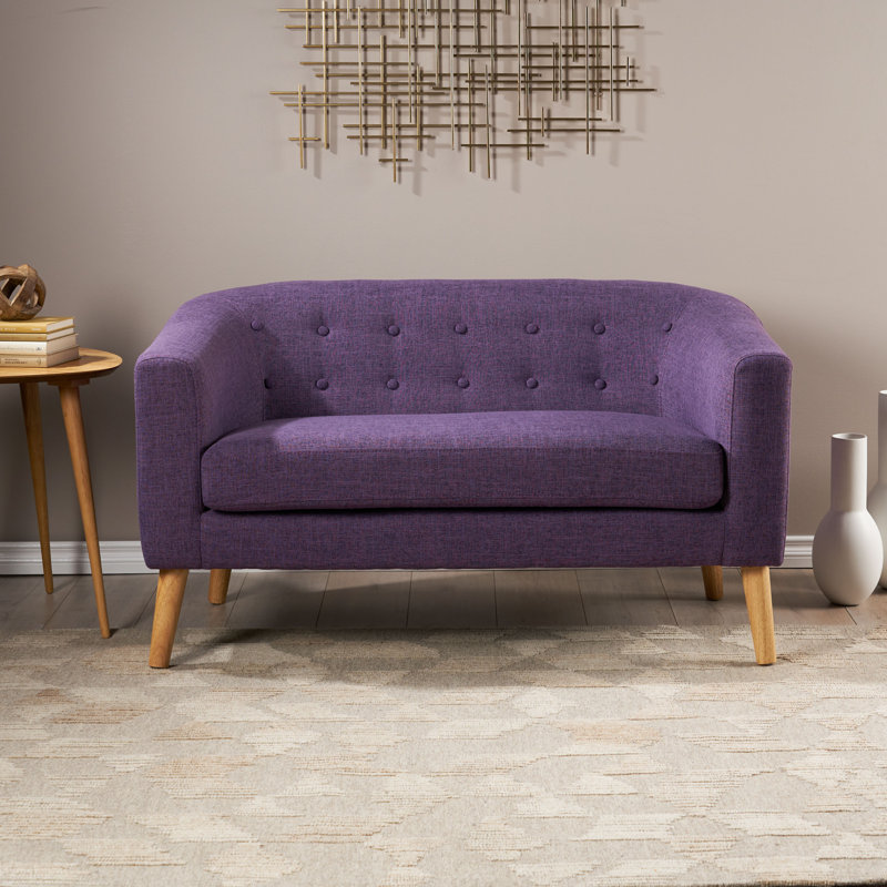 Canapé-lit moderne capitonné Decato, 100 % polyester mauve, H 28,25 po x l 51,5 po x P 29,5 po