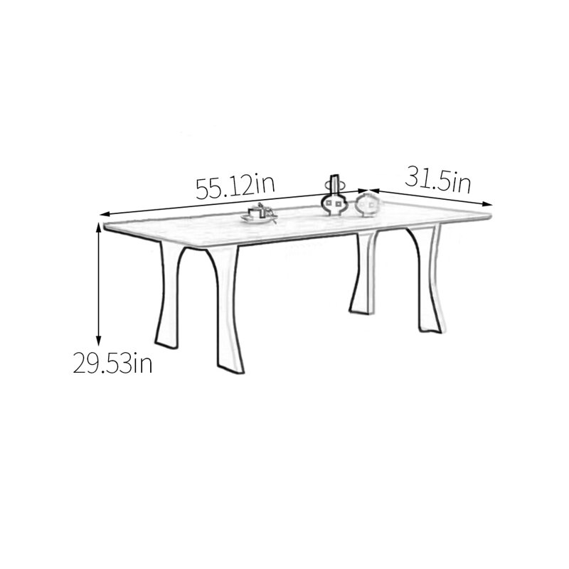 Table de salle à manger Aesthetic, H 29,53 po x L 55,12 po x l 31,5 po, Taupe