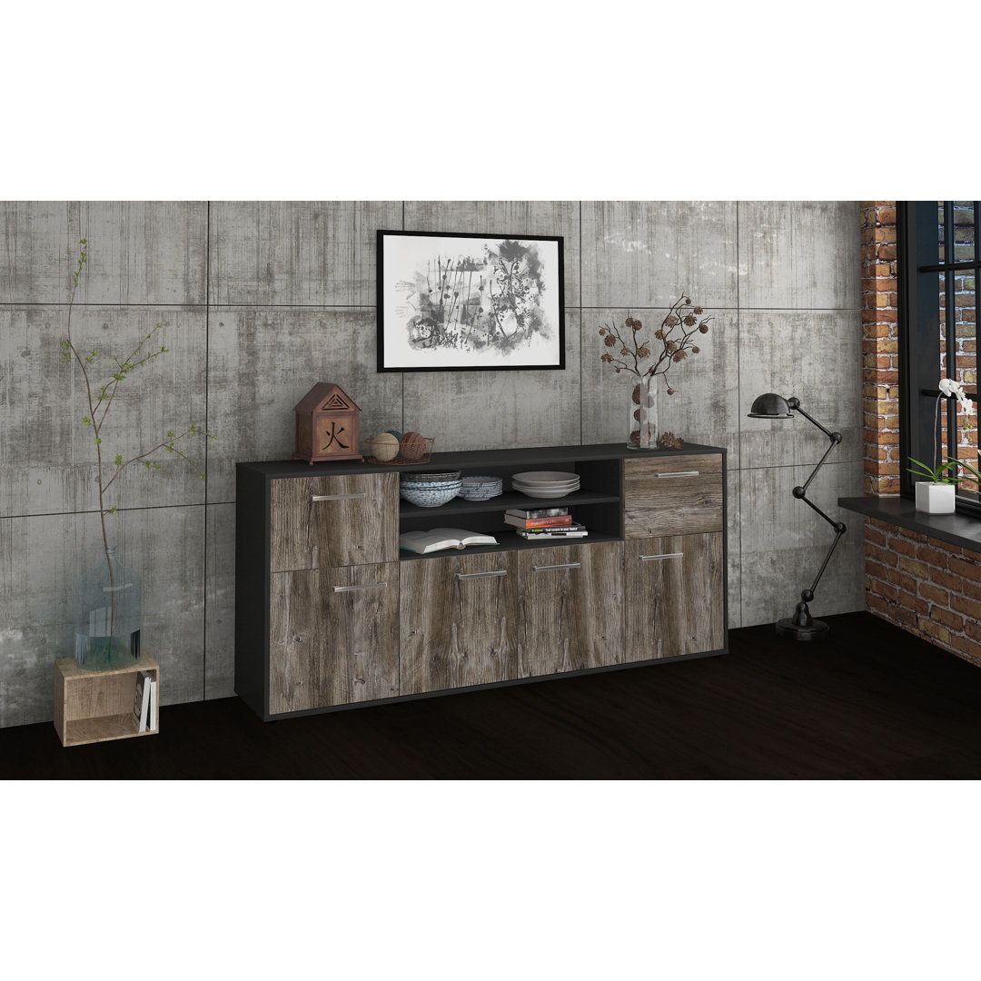 Sideboard Lisianne - Freistehend/Metallgriffe - Design: Holz-Dekor