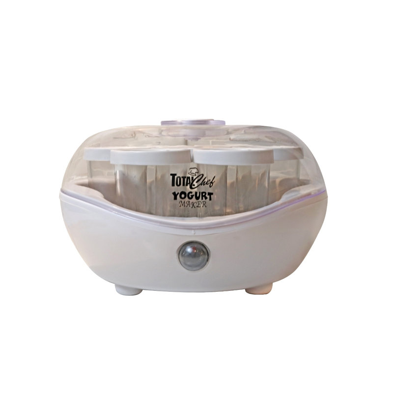 Yogourtière Total Chef, 1 L (1,1 pte) avec 7 bocaux en verre et couvercles, blanc