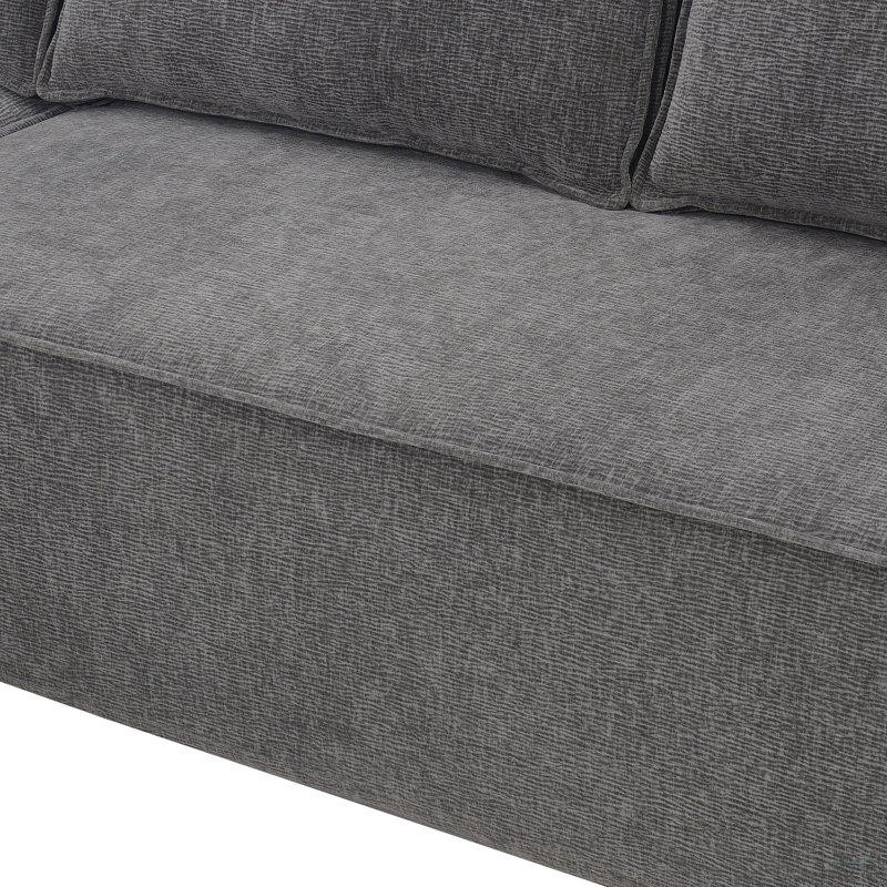 L-Shaped Chenille Sectional Sofa (Sectional), Gray Chenille