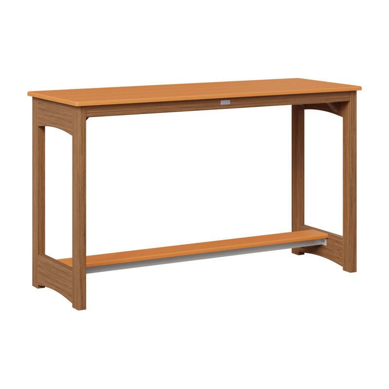 Balcony Outdoor Bar Table, Antique Mahogany, 35.5" H x 60" W x 22" D, Mango Orange