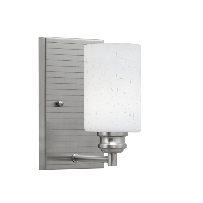 Monck Wall Sconce Shown In Brushed Nickel Finish With 4" White Muslin Glass