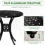 Table de bistro ronde de 30 po avec trou pour parasol, table d'extérieur antique en fonte d'aluminium, noire, pieds robustes, matériau de construction robuste, plateau de table