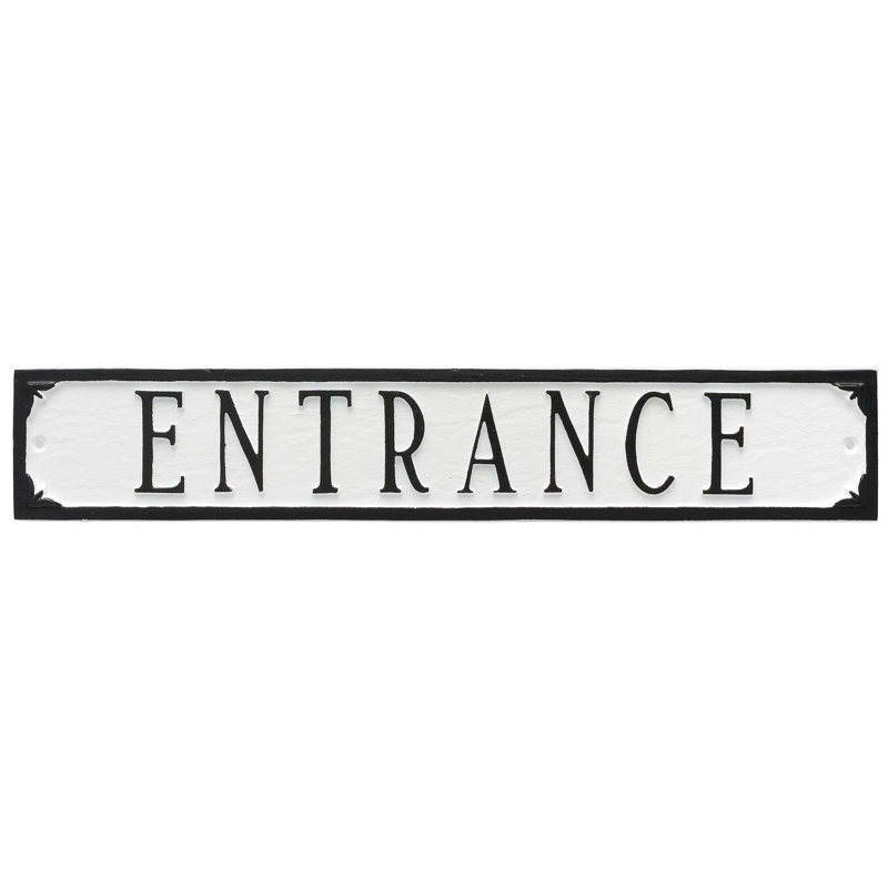 Entrance Statement Garden Plaque, White/Black