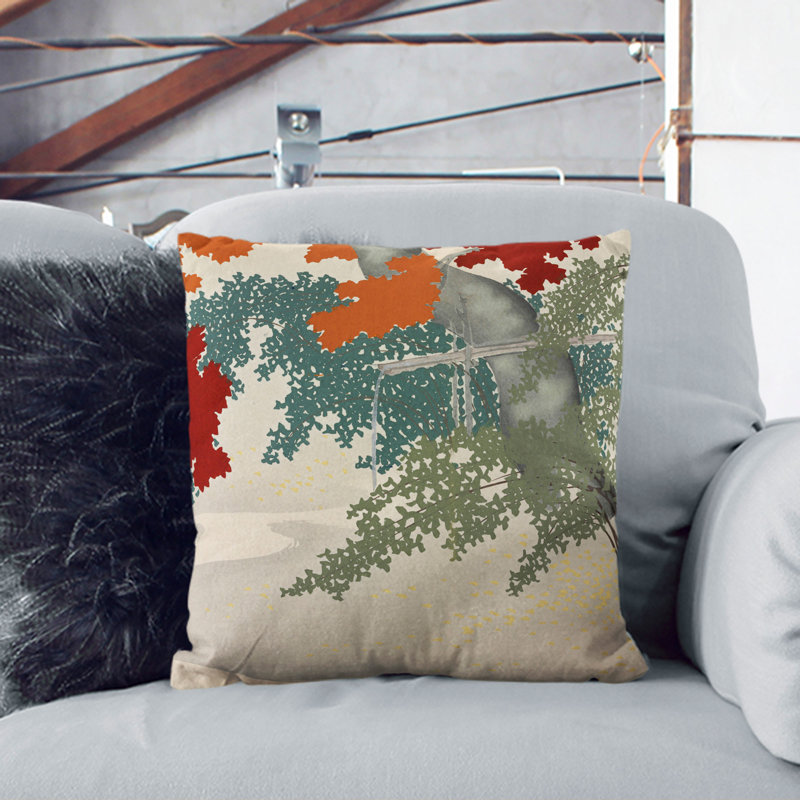 Maple Square Throw Cushion, 55cm H x 55cm W x 20cm D, Black