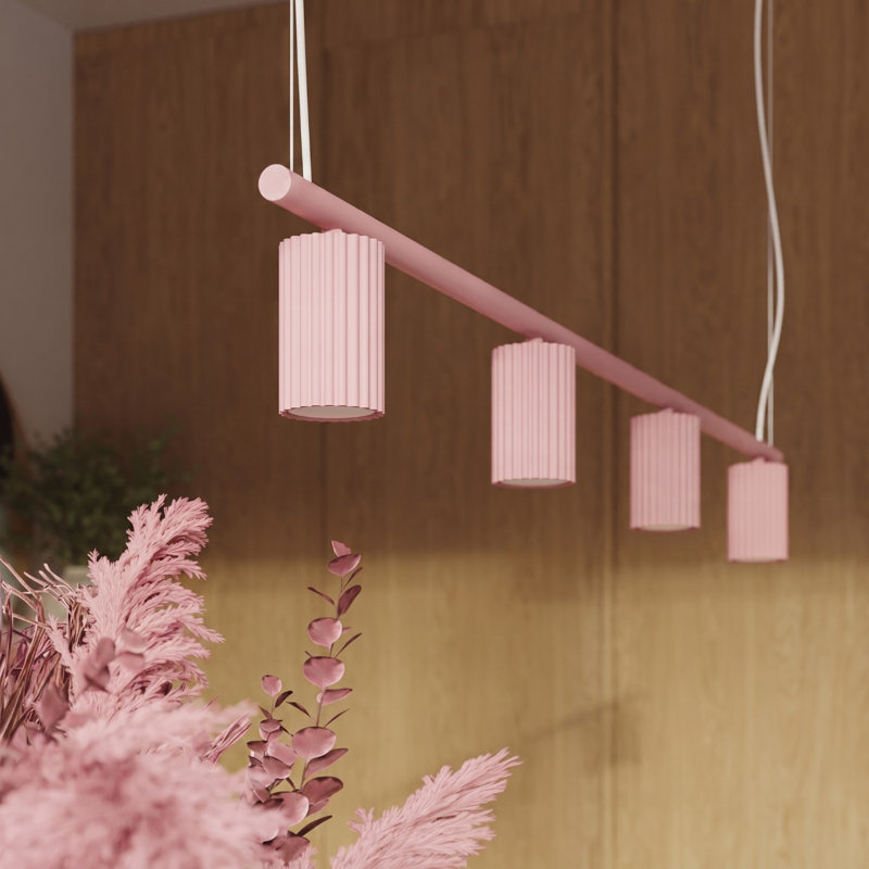 Chandelier Bonina 4 white, Pink