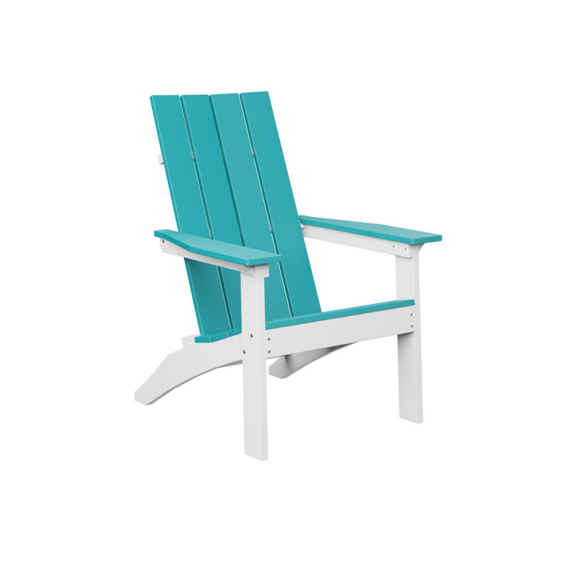 Berlin Gardens Mayhew Regular Top With White Base Adirondack Chair, Aruba Blue