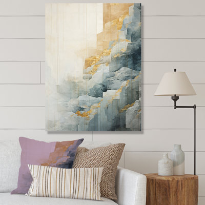 «Gold and Gray Waterfall Adventure Scene I», reproduction sur toile