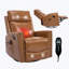 Fauteuil inclinable manuel pivotant en cuir avec massage thermique-2122972136