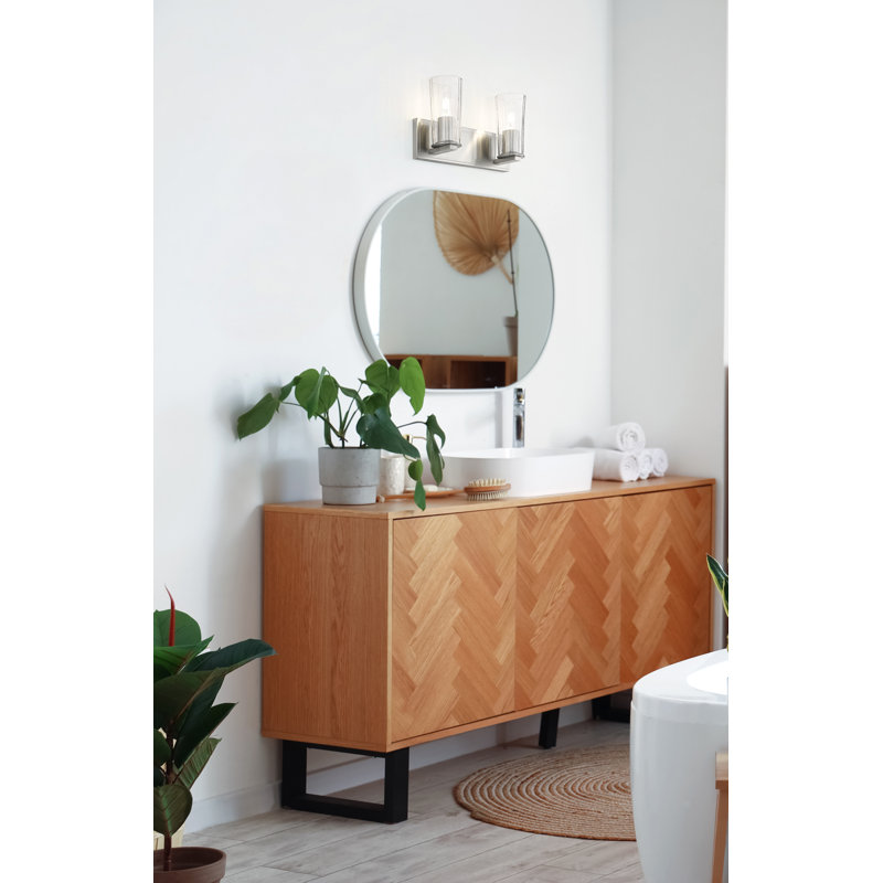Meuble-lavabo 2 lumières Esma, Nickel brossé