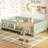 Twin Bed with Built-in Bookshelf, Safety Guardrail & Low-Profile Floor Design,Natural-1501825360-1501825363