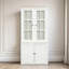 Vitrine de 75,25 po de hauteur avec portes en verre doubles, armoire à vaisselier de style traditionnel pour couloirs de salon, de cuisine, de maison, de studio ou d'espace de travail