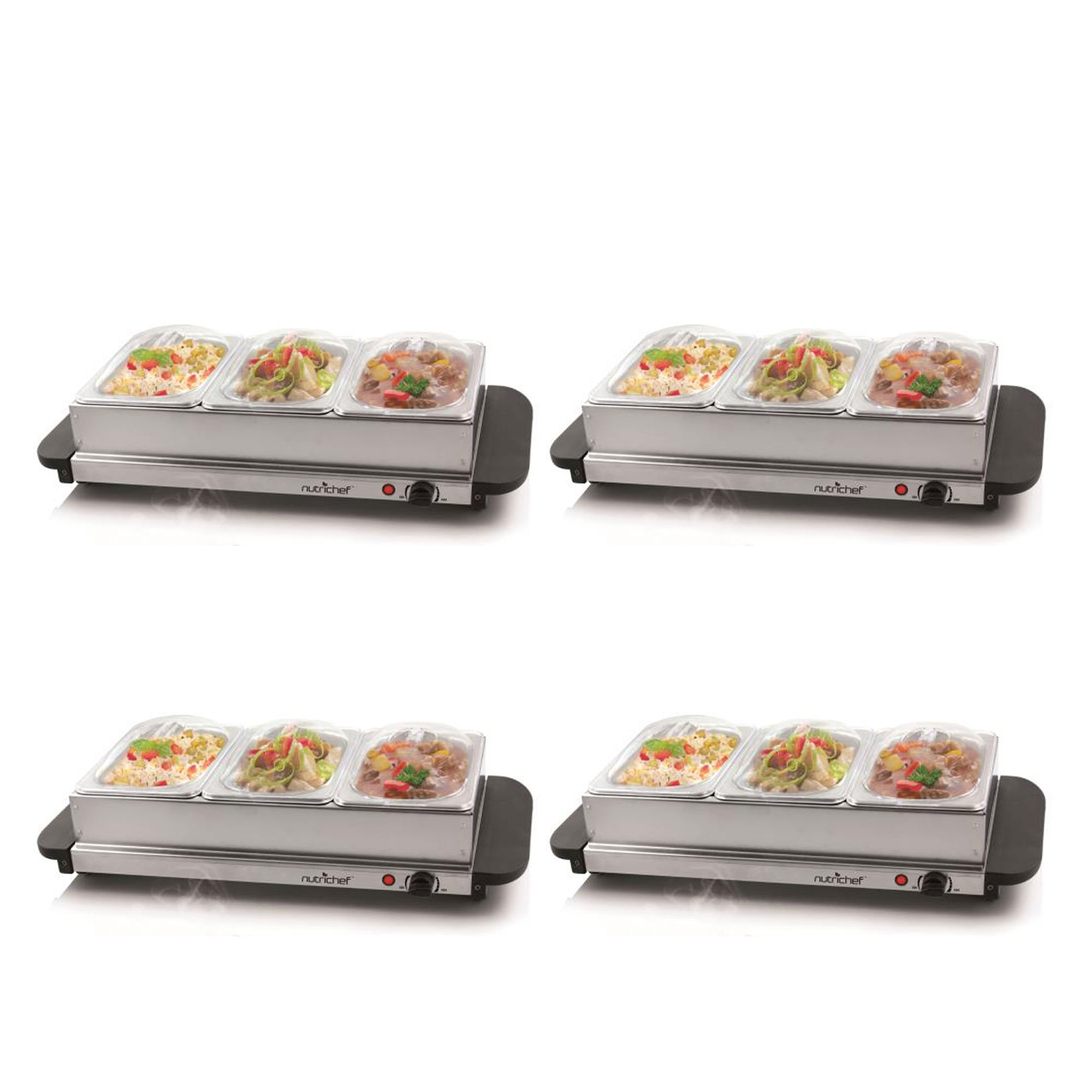 Pack of (2) NutriChef PKBFWM33 Food Warming Tray / Buffet Server / Hot Plate  Warmer 