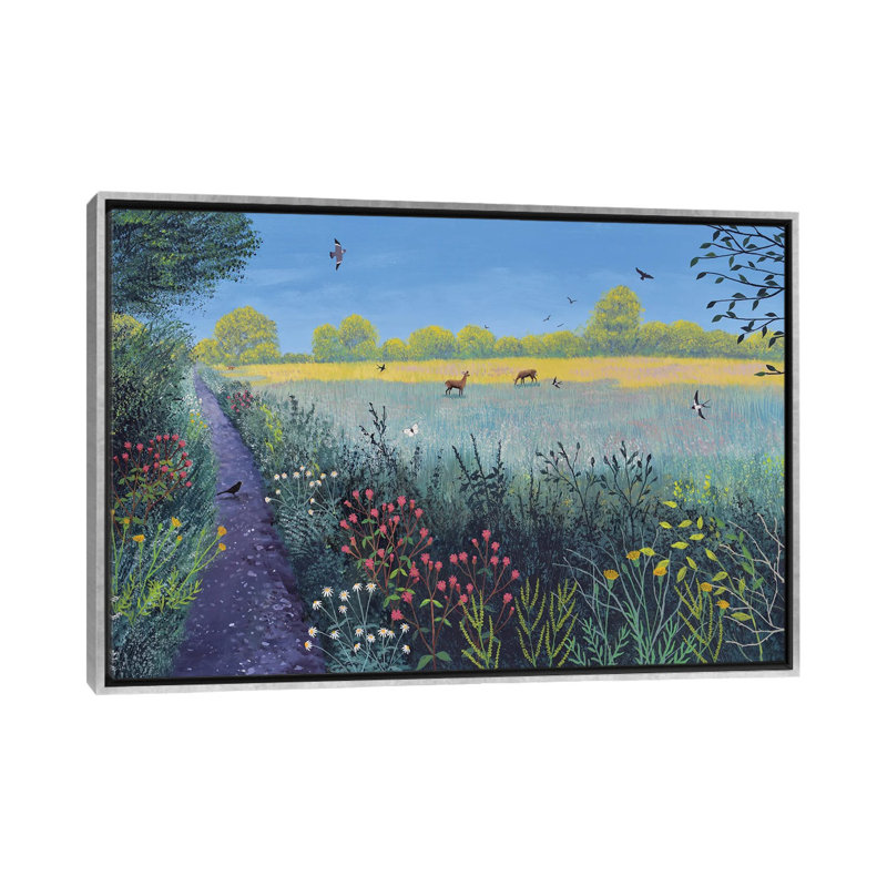 " Down Summer Lane " by Jo Grundy, No Matte, Silver Framed, 18" H x 26" W x 1.5" D