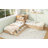 L-Shaped Combination Twin Bed With Trundle And Drawer,3-In-1 Low Corner Platform Bed Linked With Built-In Desk And Led Downlight