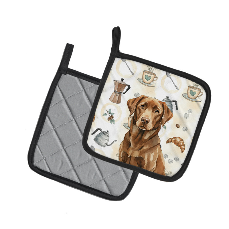 Paire de poignées chocolat Labrador Retriever