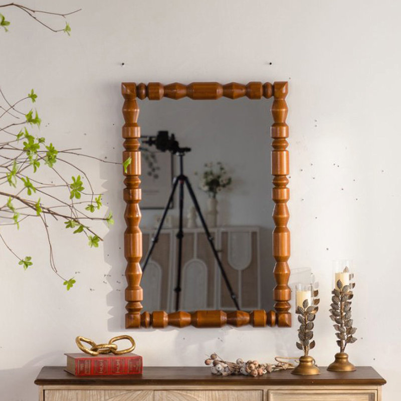 Miroir mural rétro en bois sculpté