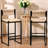 Sansoucy Of 2 Bar Stools Paper Rope Weave Dining Chairs And Metal Frame-342332494
