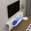 Meuble télé 70 po à DEL avec console flottante blanche moderne avec éclairage DEL et rangement pour téléviseurs de 75 po ou moins-909153438