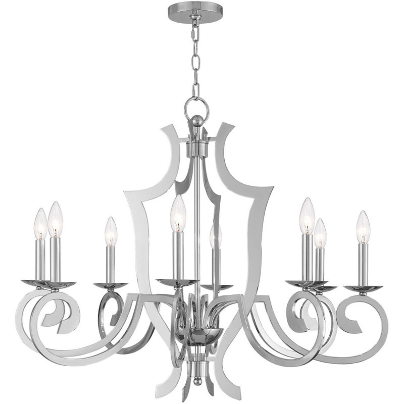 Lustre classique à 8 lumières de style bougie Poppy-Ann