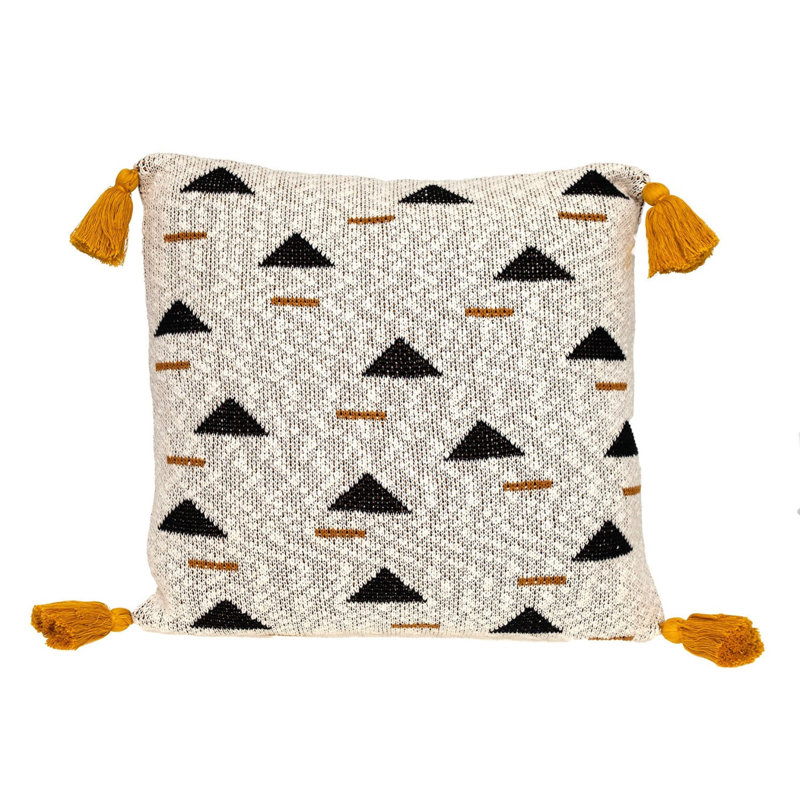 Poki Transitional Beige Throw Pillow
