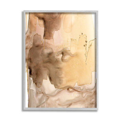 Abstrait de peinture mouillée, coups d'aquarelle brune
