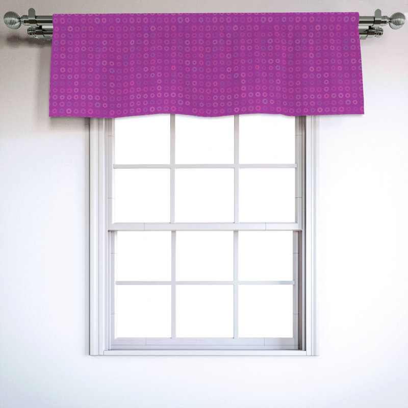 Sateen Geometric Ruffled Window Valance