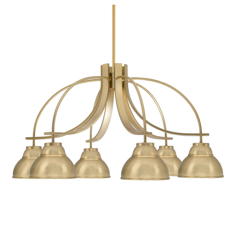 Lustre encastré Cavella, Laiton New Age, H 17,5 po x l 33,75 po x P 33,75 po, 6
