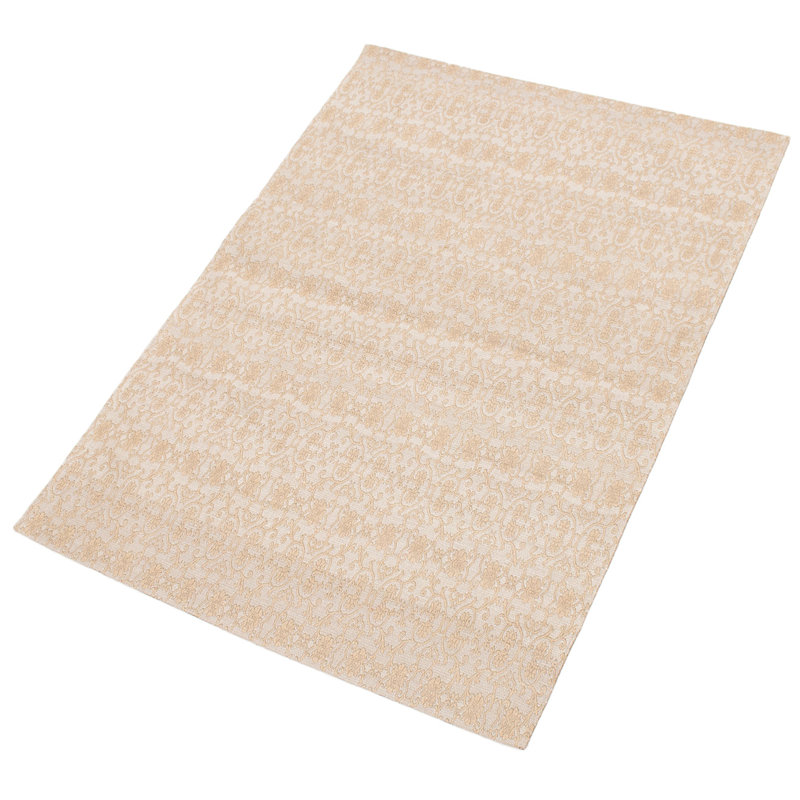 Tapis à main one-of-kind à la main-noué la 2010, gris/brun clair 4 pi 9 po x 6 pi 8 po zone de chenille Crumrine