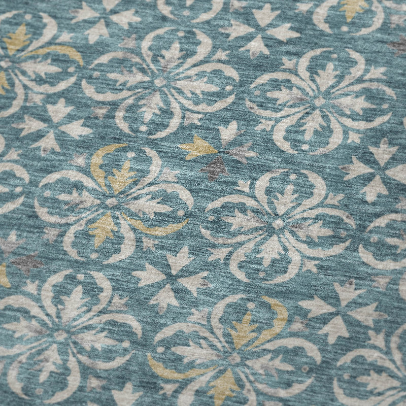 Jeté floral Sherpa ASB930 Addison, Sarcelle