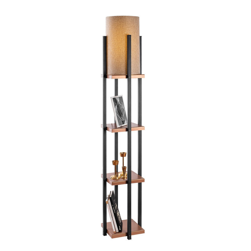 Lampe trépied 66,81 po Cawe, Brun, Bronze