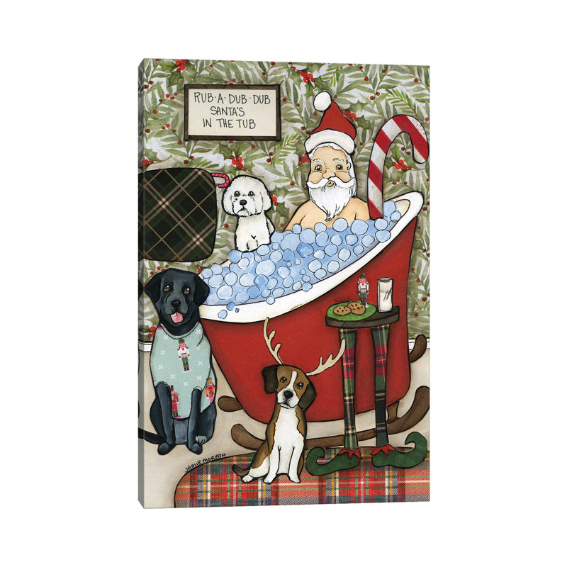 Santa's In The Tub by Jamie Morath - Wrapped Canvas Painting, 101.6 cm H x 66.04 cm W