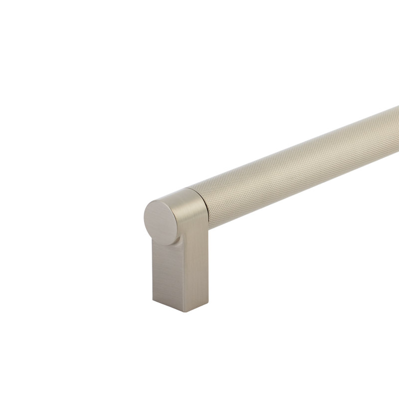 Emtek Select Appliance Pull 54" Center-to-Center w/ Rectangular Stem & Knurled Bar, Satin Nickel